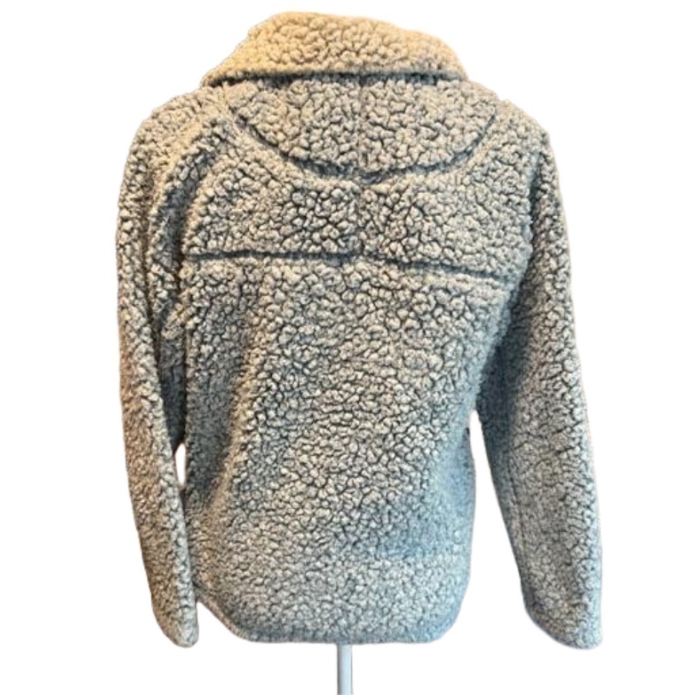 Dylan Frosty Tipped Pile Stadium Blue Fuzzy Faux Fur Pullover Quarter Zi… - Picture 5 of 8